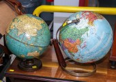 TWO TERRESTRIAL GLOBES ON STAN