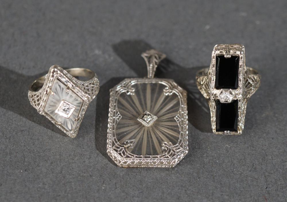 TWO TESTED 14-KARAT FILIGREE