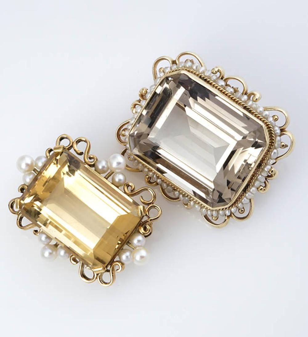 TWO TESTED 14-KARAT YELLOW-GOLD,