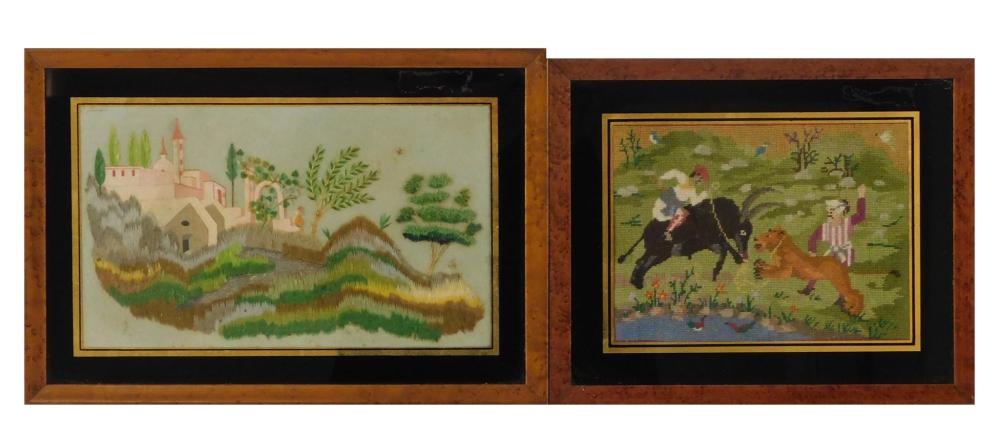 TWO TEXTILE PICTURES, ONE
