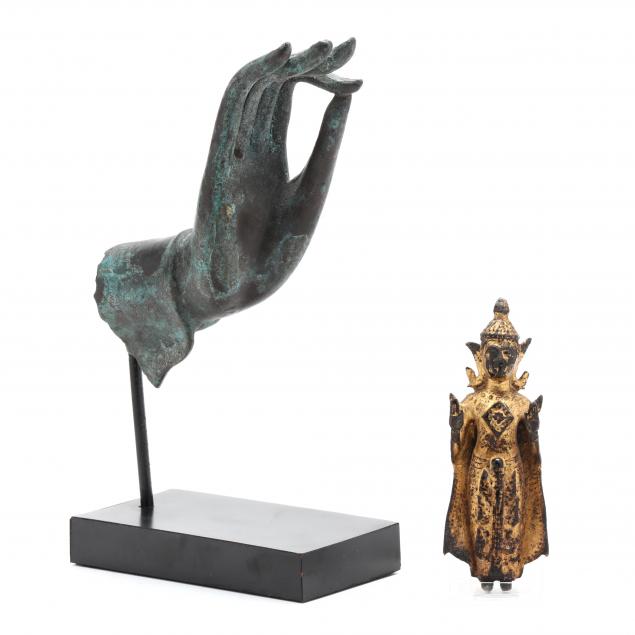 TWO THAI BUDDHIST BRONZES