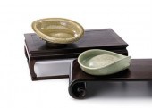 Two Thai celadon glazed 'misfi