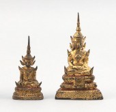TWO THAI GILT-BRONZE RATTANAKO