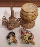 TWO THAI GILT DECORATED 'JEWEL