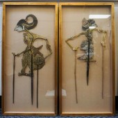 TWO THAI PUPPETS, EACH FRAMED: