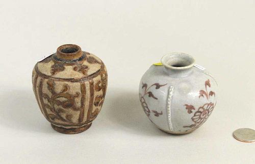 TWO THAI SAWANKHALOK POTTERY