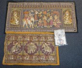 TWO THAI SEQUINED EMBROIDERIES