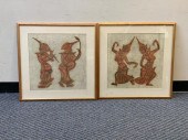 TWO THAI TEMPLE RUBBINGS 25 1/