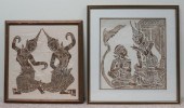 TWO THAI TEMPLE RUBBINGS, EACH