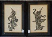 TWO THAI TEMPLE RUBBINGS, FRAM