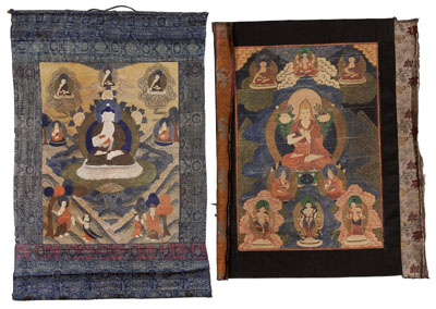 Two Thangkas Tibetan, 19th century,