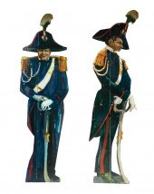 TWO THEATRICAL PAINTED PINE FI