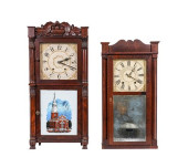 TWO THIRTY-HOUR SHELF CLOCKS<b
