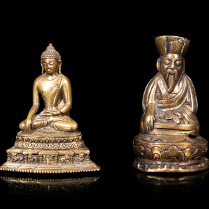 Two Tibetan Gilt Bronze Figures 