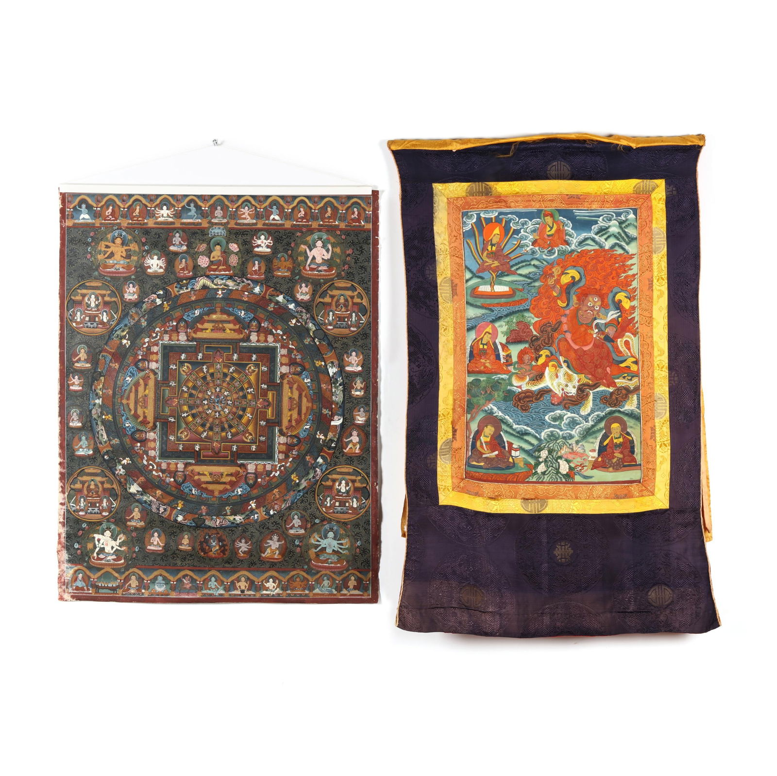 TWO TIBETAN THANGKA PAINTINGSTwo