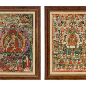 Two Tibetan Thangkas Late