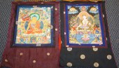 TWO TIBETAN THANGKAS ON SILKTw