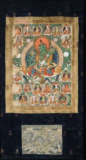 TWO TIBETAN THANKAS OF LAMA TS