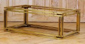 TWO TIER BRASS GLASS COFFEE TA