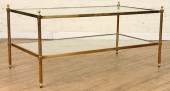 TWO TIER BRASS GLASS COFFEE TA