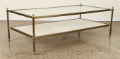 TWO TIER BRASS GLASS TOP COFFE