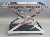 TWO TIER CHROME BAR CART, HAVI