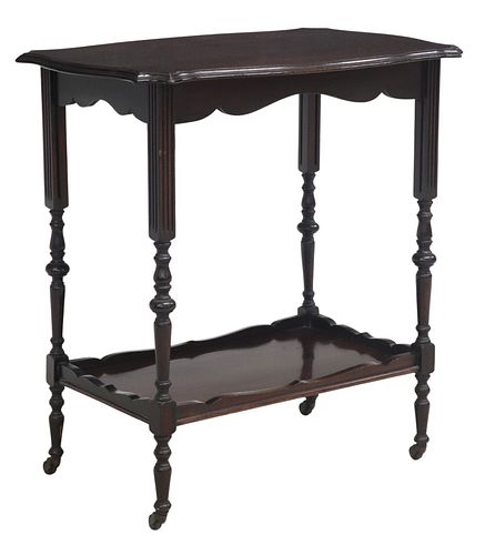 TWO-TIER MAHOGANY BAR CART