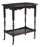 TWO-TIER MAHOGANY BAR CART SER