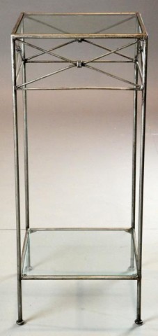 Two Tiered Metal & Glass Plant