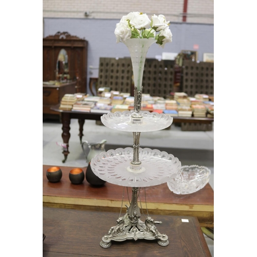 Two tiered silver plated &