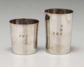 Two Tiffany sterling beakers: