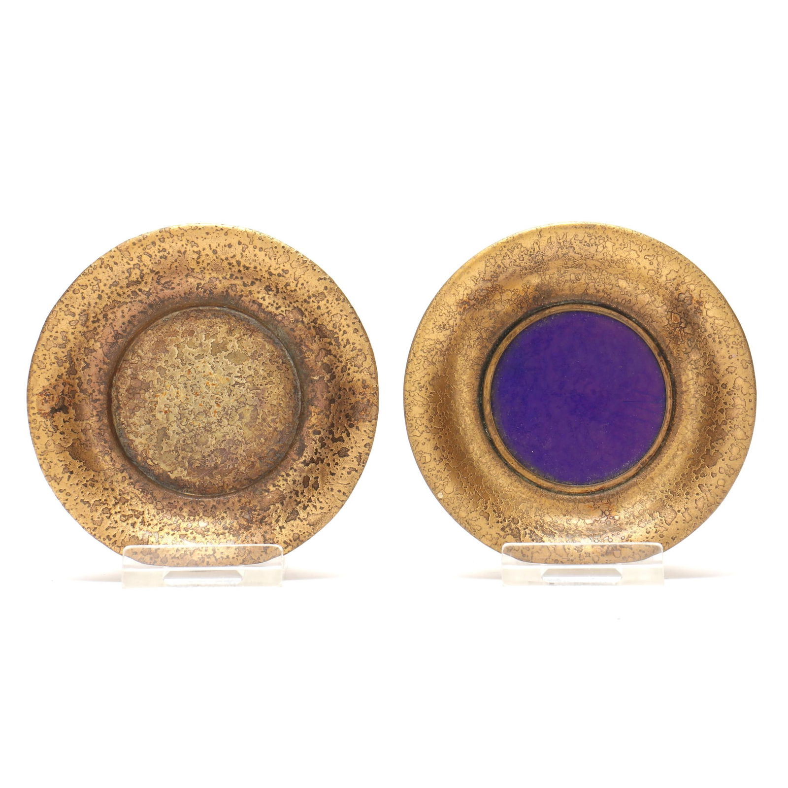 TWO TIFFANY STUDIOS DORE BRONZE