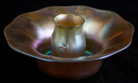 TWO TIFFANY STUDIOS GOLD FAVRILE