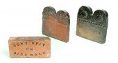 TWO TILES AND A BRICK.  Americ