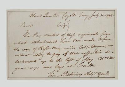 Two Timothy Pickering documents: