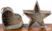TWO TIN CHEESE STRAINERS 19TH