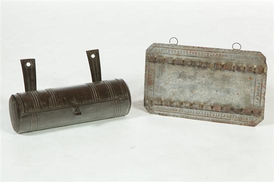 TWO TIN ITEMS.  American  19th