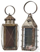 TWO TIN LANTERNS, 19TH C.<br>T