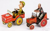 TWO TIN LITHOGRAPH WIND-UP CAR