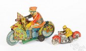 TWO TIN LITHOGRAPH WIND-UP MOT