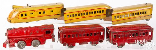 TWO TIN TRAIN SETSTwo tin train