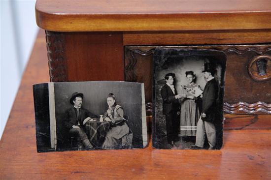 TWO TINTYPE PHOTOGRAPHS.