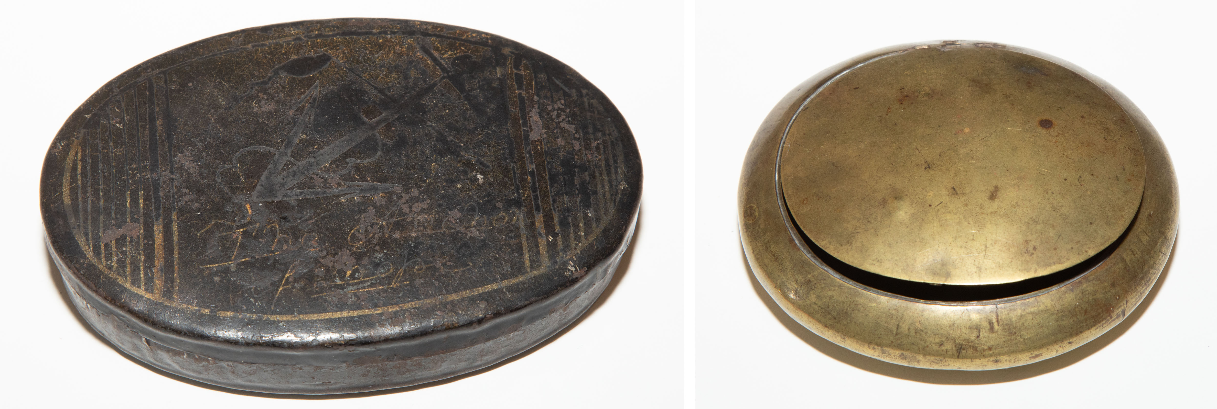 TWO TOBACCO BOXES Comprising: 1)