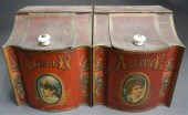 TWO TOLE DECORATED METAL SPICE
