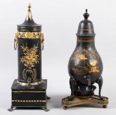 TWO TOLE PAINTED BLACK AND GOL