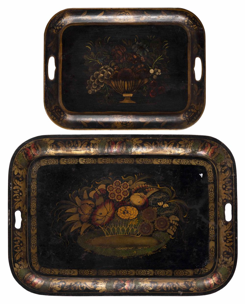TWO TOLE TRAYS 19TH/EARLY 20TH