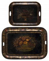 TWO TOLE TRAYS 19TH/EARLY 20TH