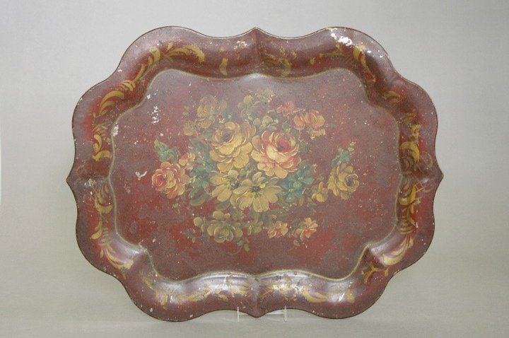 Two Tole Trays,  one a large oblong