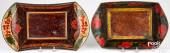 TWO TOLEWARE BREAD TRAYS, 19TH