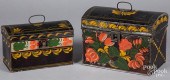 TWO TOLEWARE DOCUMENT BOXES, 1